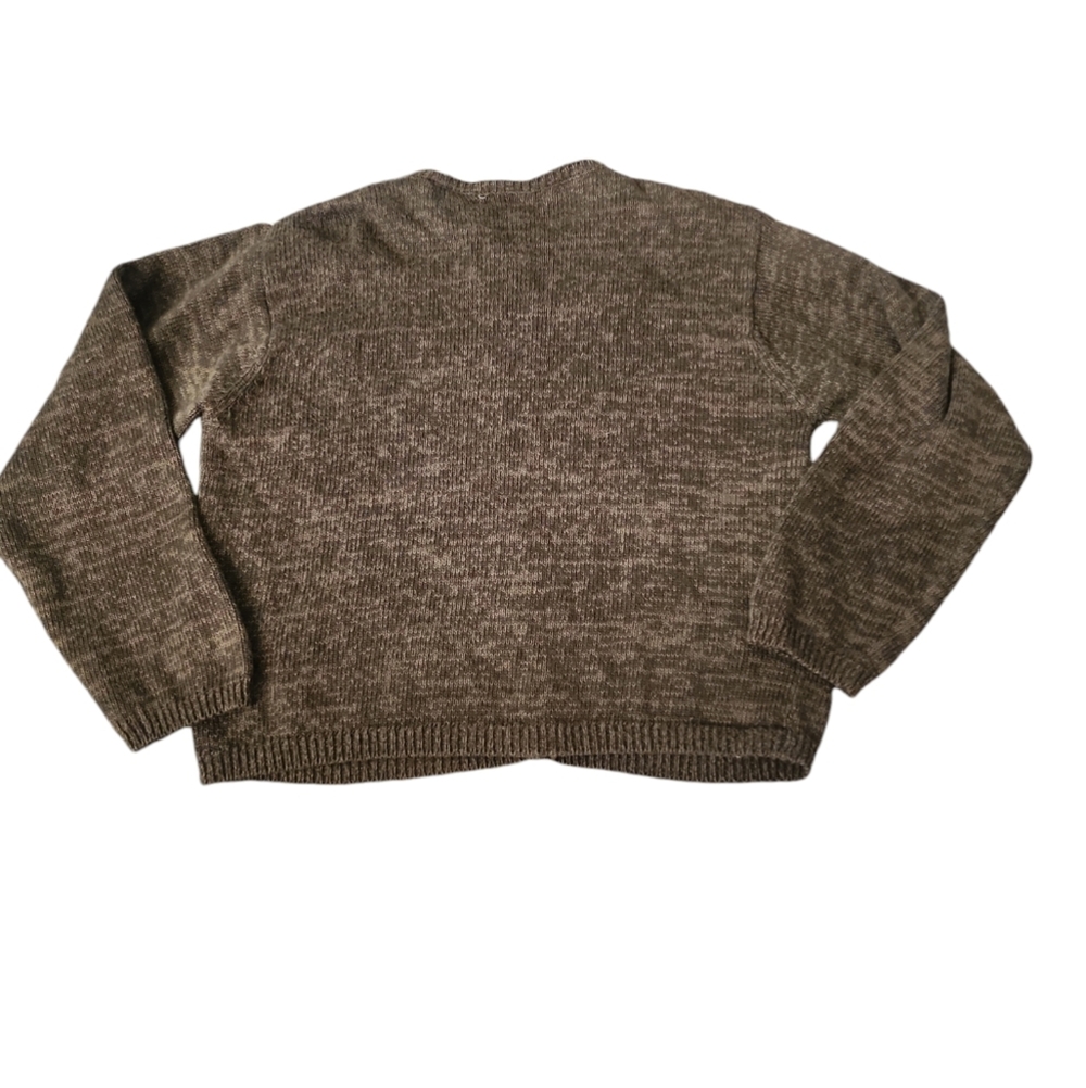 Vintage fall leaf patterned brown buttondown card… - image 4